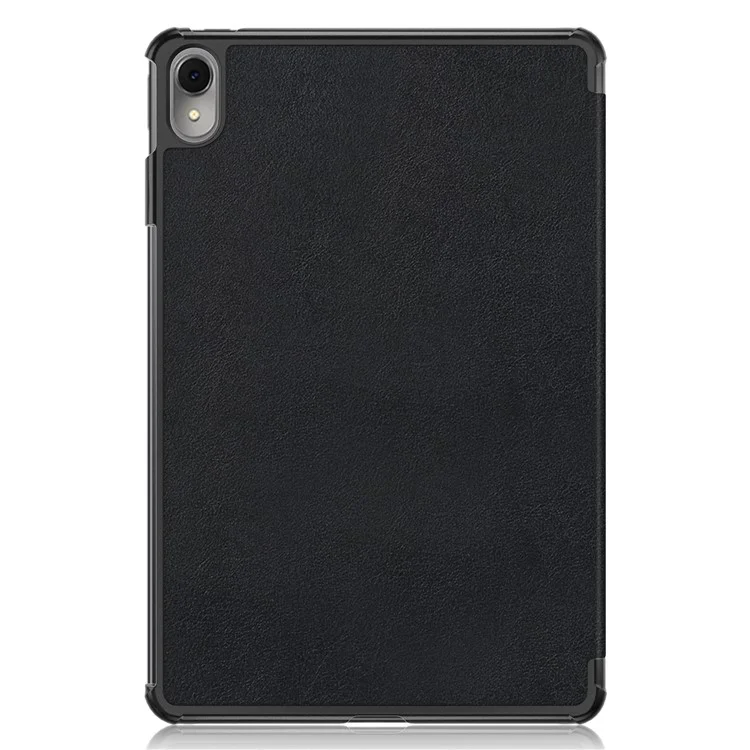 Para Huawei MatePad 11 (2023) Tri-fold Stand Tablet Case Capa de Couro PU Tablet com Despertar / Dormir Automático - Preto