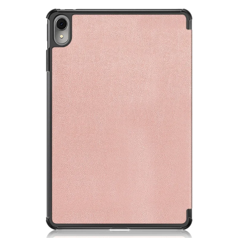 For Huawei MatePad 11 (2023) Tri-fold Stand Tablet Case PU Leather Tablet Cover with Auto Wake / Sleep - Rose Gold