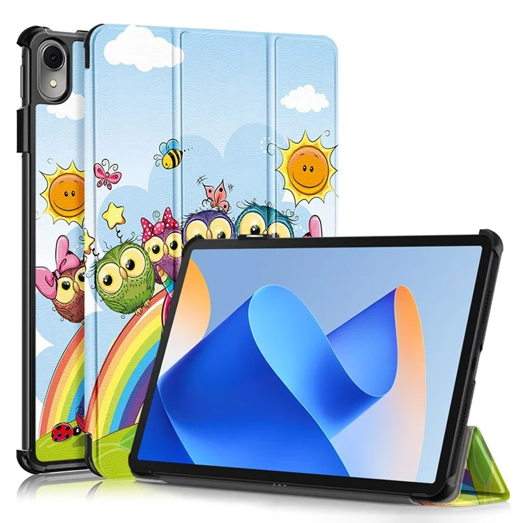 Para Huawei MatePad 11 (2023) Tri-fold Stand Tablet Case Pattern Printing PU Leather Cover with Auto Wake / Sleep - Horse