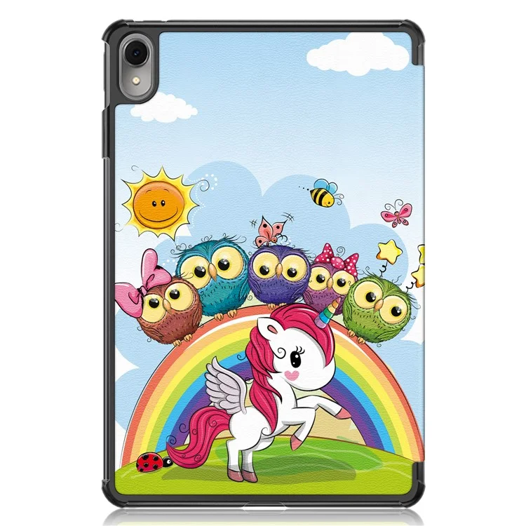 Para Huawei MatePad 11 (2023) Tri-fold Stand Tablet Case Pattern Printing PU Leather Cover with Auto Wake / Sleep - Horse