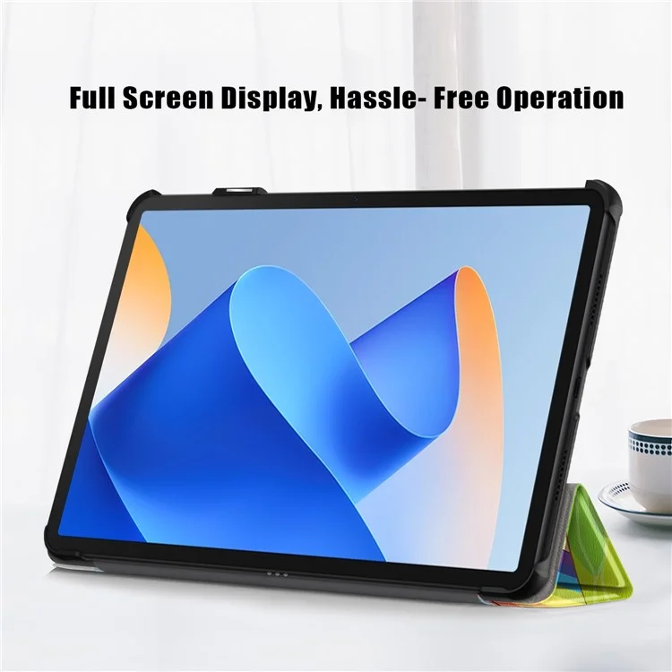 Para Huawei MatePad 11 (2023) Tri-fold Stand Tablet Case Pattern Printing PU Leather Cover with Auto Wake / Sleep - Horse
