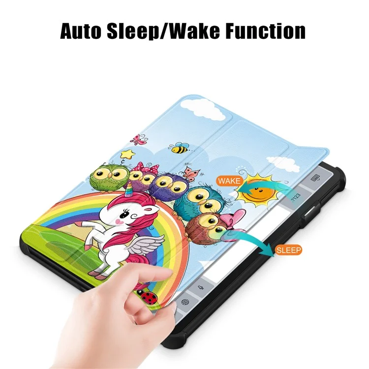 Para Huawei MatePad 11 (2023) Tri-fold Stand Tablet Case Pattern Printing PU Leather Cover with Auto Wake / Sleep - Horse