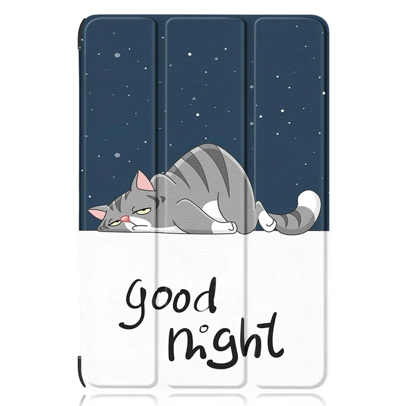 Per Huawei MatePad 11 (2023) Tri-fold Stand Tablet Case Pattern Printing PU Leather Cover con Auto Wake / Sleep - Gatto