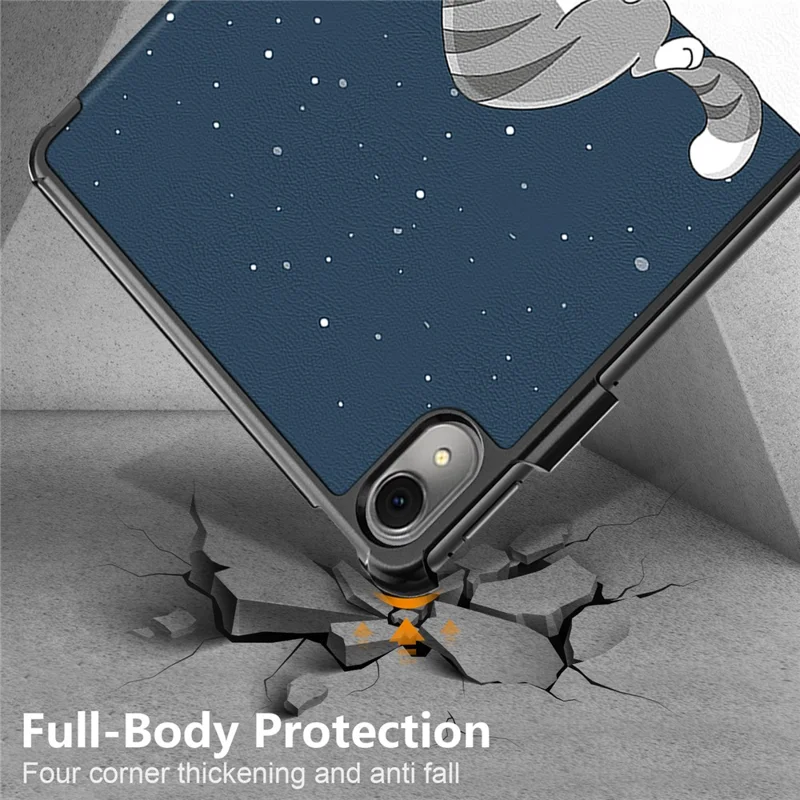 Per Huawei MatePad 11 (2023) Tri-fold Stand Tablet Case Pattern Printing PU Leather Cover con Auto Wake / Sleep - Gatto