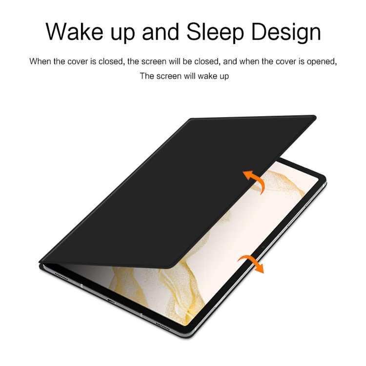 For Samsung Galaxy Tab S8+ / S7+ / S7 FE Stand Magnetic Case PU Leather+PC Smart Tablet Cover - Black