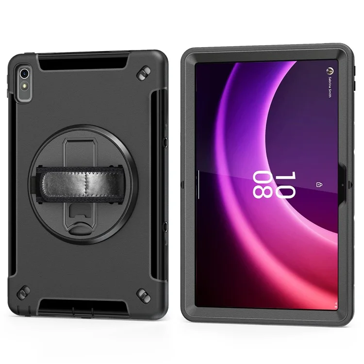 Para Lenovo Tab P11 Gen 2 TB350 Funda para Tablet Soporte Correa de Mano Funda PC+TPU con Correa para el Hombro y Película de Pantalla PET - Negro
