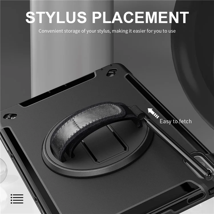 Para Lenovo Tab P11 Gen 2 TB350 Funda para Tablet Soporte Correa de Mano Funda PC+TPU con Correa para el Hombro y Película de Pantalla PET - Negro