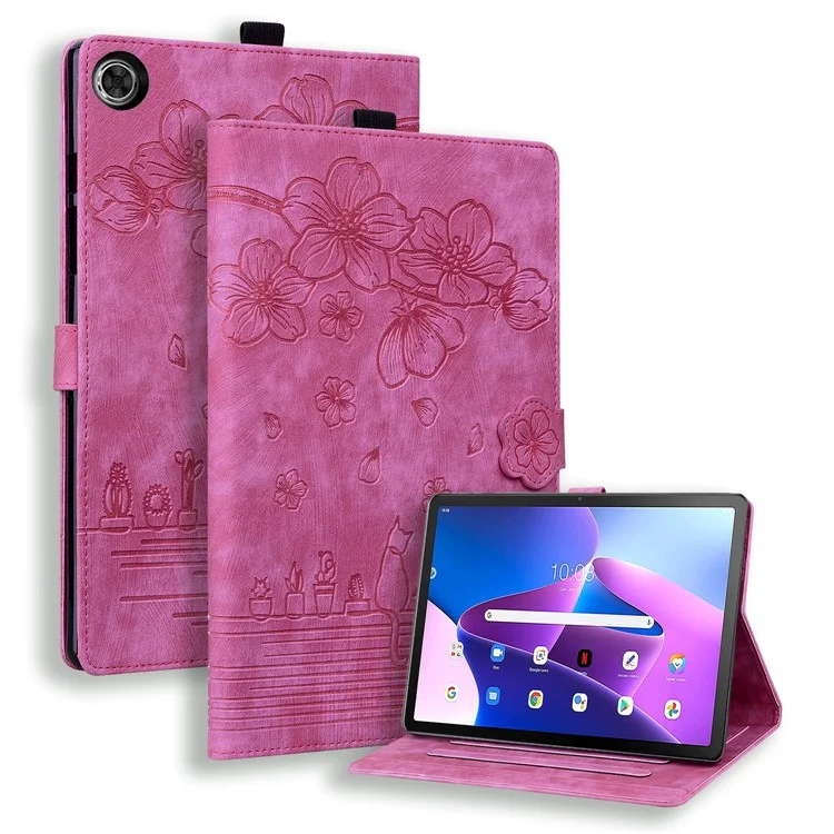 Para Lenovo Tab M10 (Geração 3) TB-328XU / TB-328FU Capa Tablet de Couro PU com Suporte - Rose
