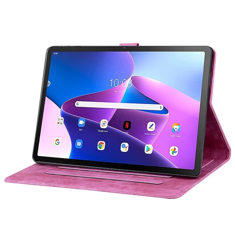 Para Lenovo Tab M10 (Geração 3) TB-328XU / TB-328FU Capa Tablet de Couro PU com Suporte - Rose