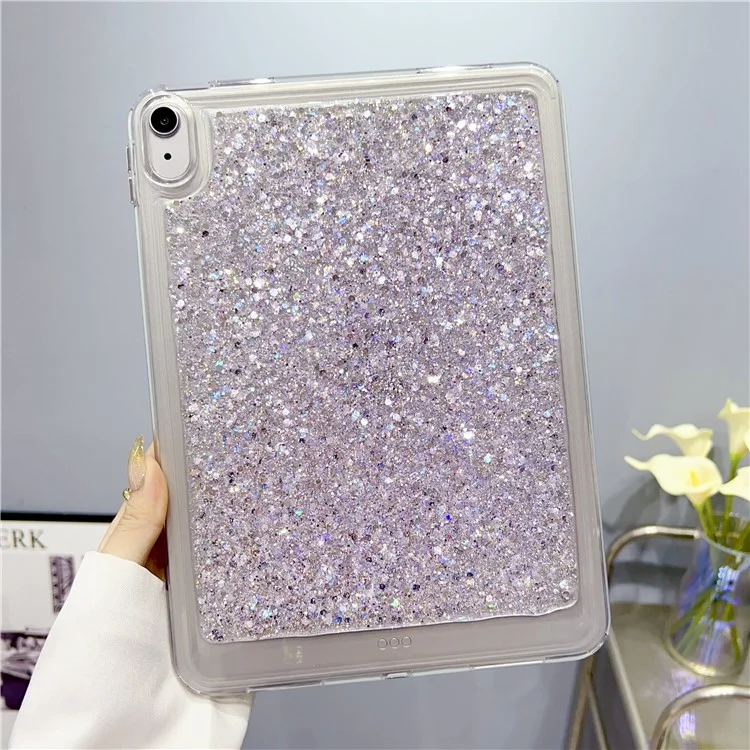 Anti-Drop Protective Tablet Case für iPad 10.9 (2022) Glitter Stoßfest TPU + PC Slim Cover - Lila
