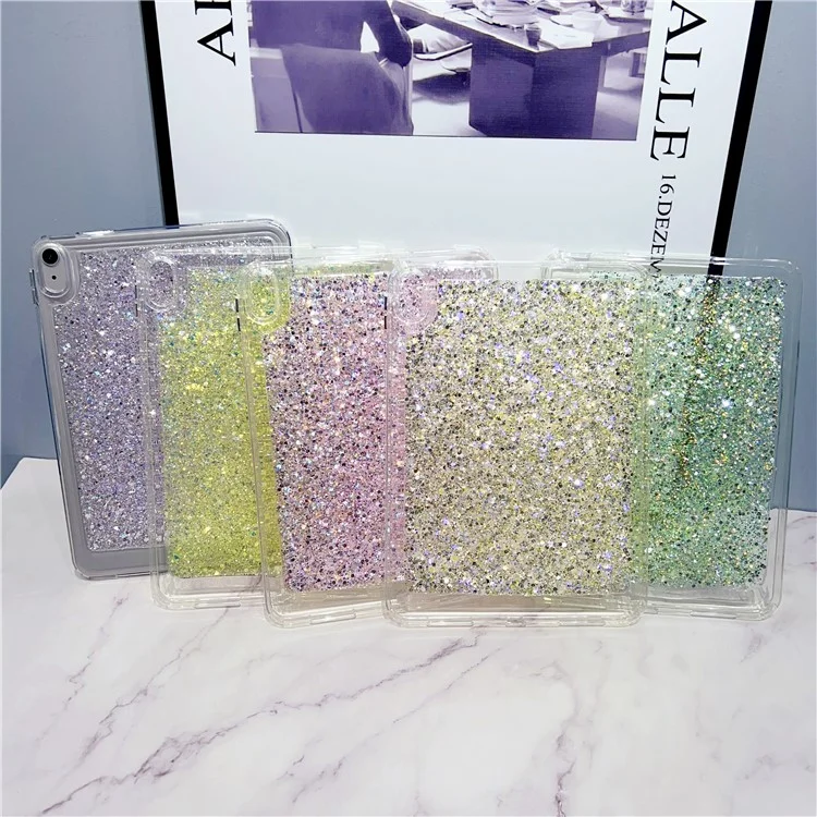 Anti-Drop Protective Tablet Case für iPad 10.9 (2022) Glitter Stoßfest TPU + PC Slim Cover - Lila