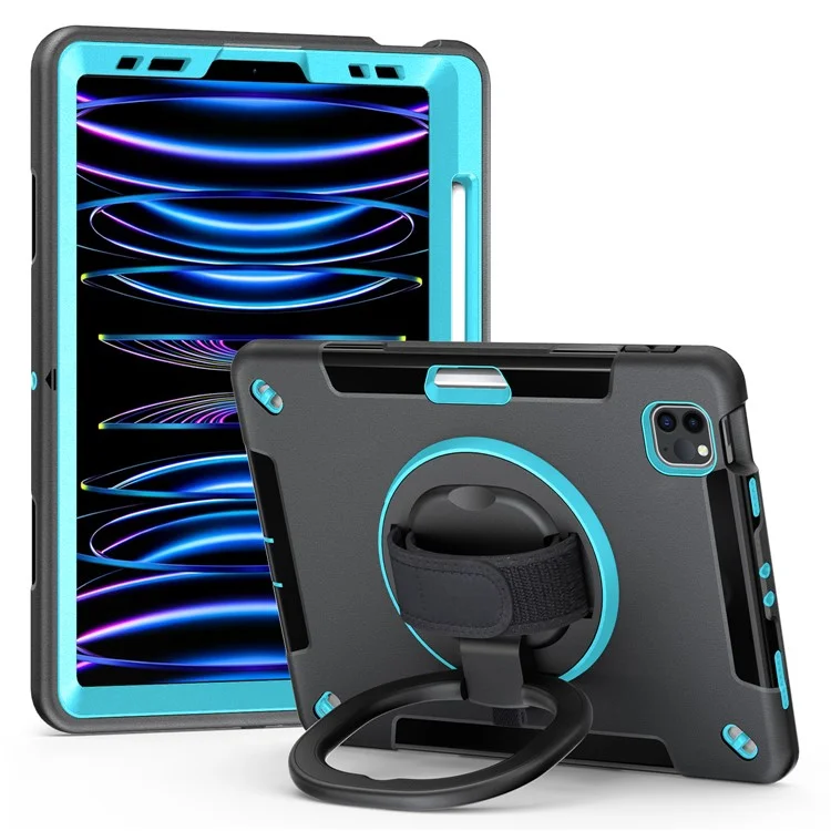 Per iPad Air 11 (2024) / Air (2020) / (2022) / Pro 11 (2018) / (2020) / (2021) / (2022) PC+TPU Custodia con supporto e protezione dello schermo - Verde menta
