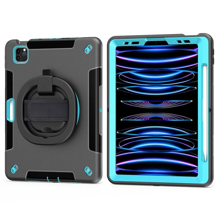 Per iPad Air 11 (2024) / Air (2020) / (2022) / Pro 11 (2018) / (2020) / (2021) / (2022) PC+TPU Custodia con supporto e protezione dello schermo - Verde menta