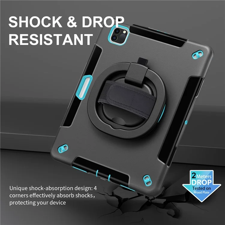 Per iPad Air 11 (2024) / Air (2020) / (2022) / Pro 11 (2018) / (2020) / (2021) / (2022) PC+TPU Custodia con supporto e protezione dello schermo - Verde menta
