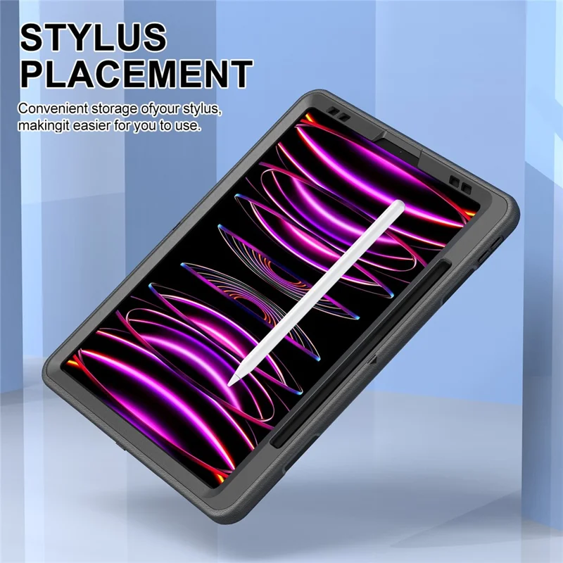 Tablet-Hülle für iPad Air 13 (2025) / (2024) / Pro 12,9 (2022) / (2021) / (2020) / (2018) mit Ständer und Stifteschlitz, Schultergurt – Schwarz