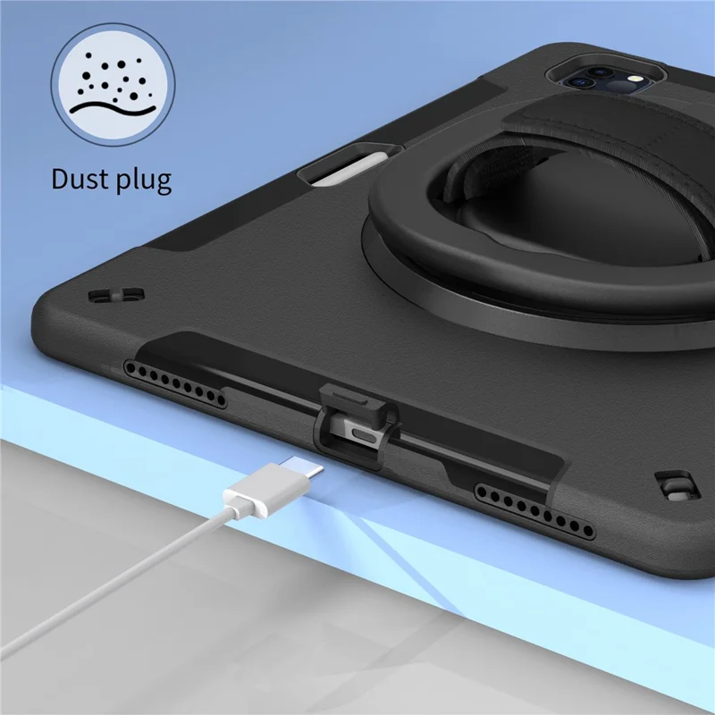 Tablet-Hülle für iPad Air 13 (2025) / (2024) / Pro 12,9 (2022) / (2021) / (2020) / (2018) mit Ständer und Stifteschlitz, Schultergurt – Schwarz