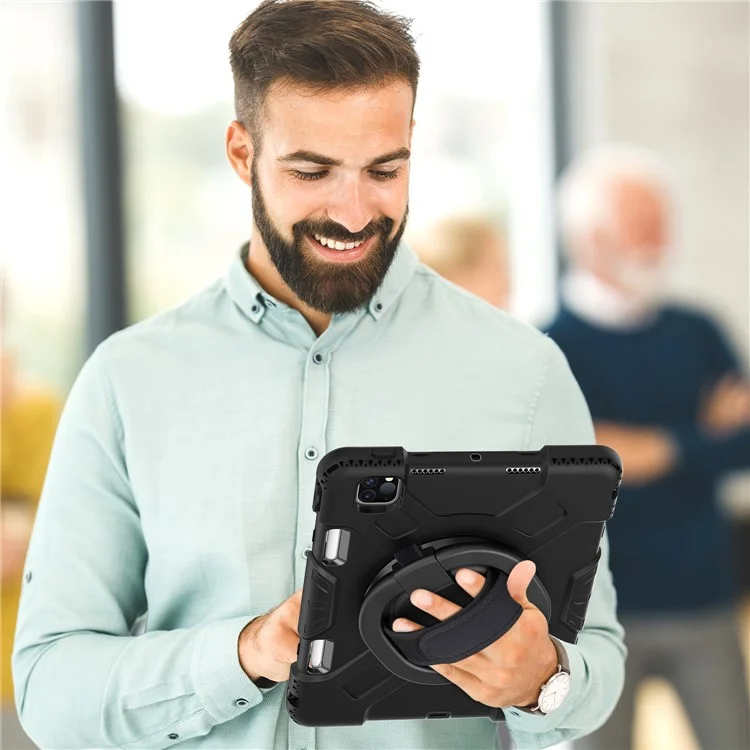 Per iPad Pro 11 pollici (2018) / (2020) / (2021) / (2022) / Air 11 (2024) / Air (2020) / (2022) Kickstand PC+TPU Custodia Tablet - Nero