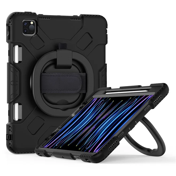 Per iPad Pro 11 pollici (2018) / (2020) / (2021) / (2022) / Air 11 (2024) / Air (2020) / (2022) Kickstand PC+TPU Custodia Tablet - Nero
