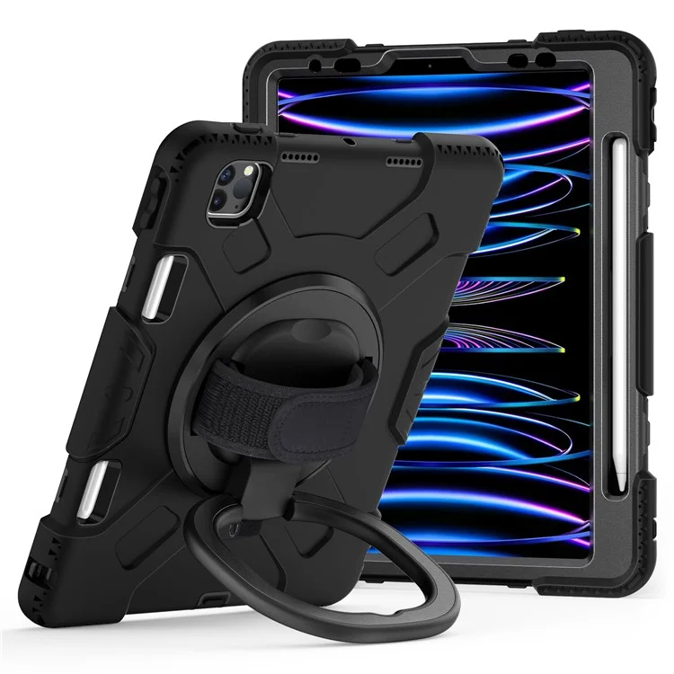 Per iPad Pro 11 pollici (2018) / (2020) / (2021) / (2022) / Air 11 (2024) / Air (2020) / (2022) Kickstand PC+TPU Custodia Tablet - Nero