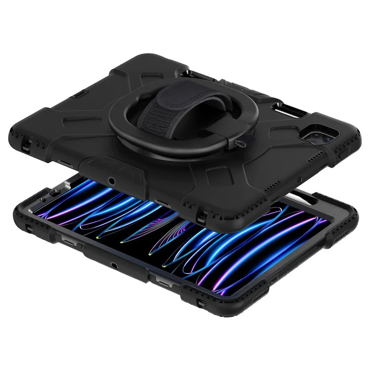 Per iPad Pro 11 pollici (2018) / (2020) / (2021) / (2022) / Air 11 (2024) / Air (2020) / (2022) Kickstand PC+TPU Custodia Tablet - Nero