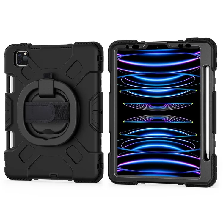 Per iPad Pro 11 pollici (2018) / (2020) / (2021) / (2022) / Air 11 (2024) / Air (2020) / (2022) Kickstand PC+TPU Custodia Tablet - Nero
