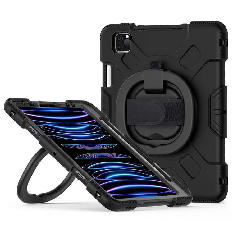 Per iPad Pro 11 pollici (2018) / (2020) / (2021) / (2022) / Air 11 (2024) / Air (2020) / (2022) Kickstand PC+TPU Custodia Tablet - Nero