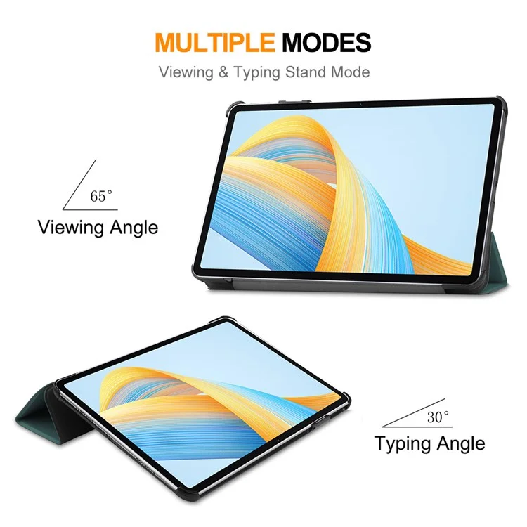 ENKAY HAT PRINCE Tablet-Hülle für Honor Pad V8, dreifach faltbarer Ständer aus PU-Leder+PC mit automatischer Aufweck-/Schlaffunktion - Dunkelgrün