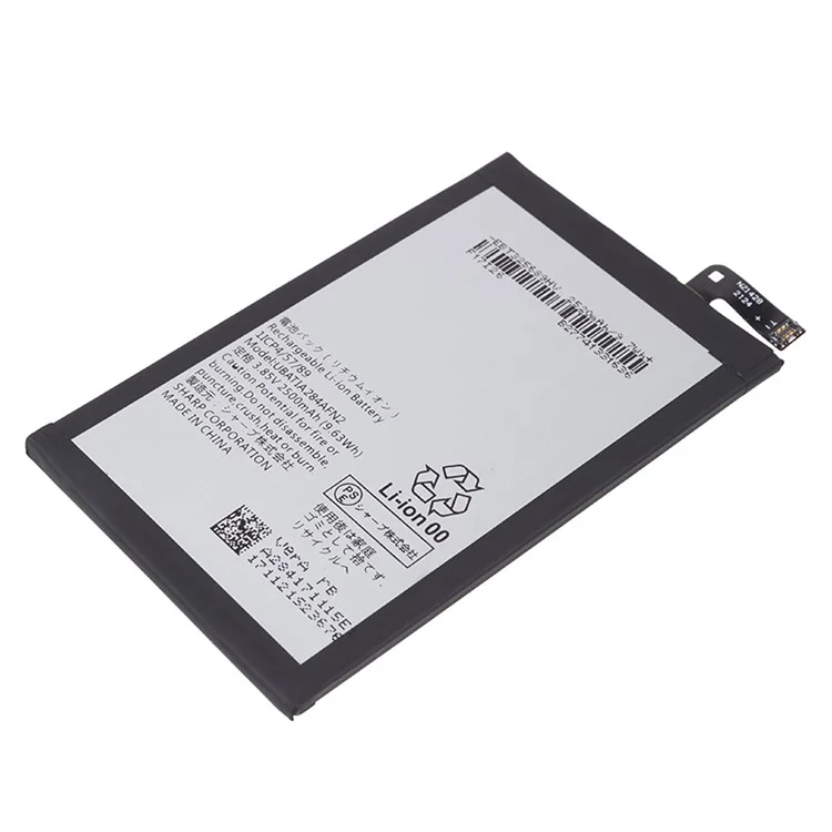 For Sharp Aquos R Compact 3.85V 2500mAh Li-ion Battery Assembly Part (Encode: UBATIA284AFN2) (without Logo)