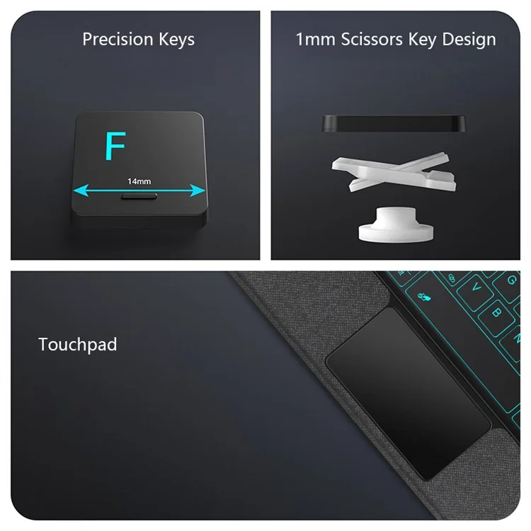 For Amazon Fire Max 11 Leather Case + Bluetooth-compatible Keyboard with Backlight Trackpad
