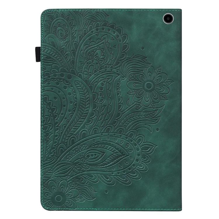 Para Amazon Fire Max 11 PU Leather Tablet Case Card Holder Pattern Imprinted Stand Protective Cover - Verde