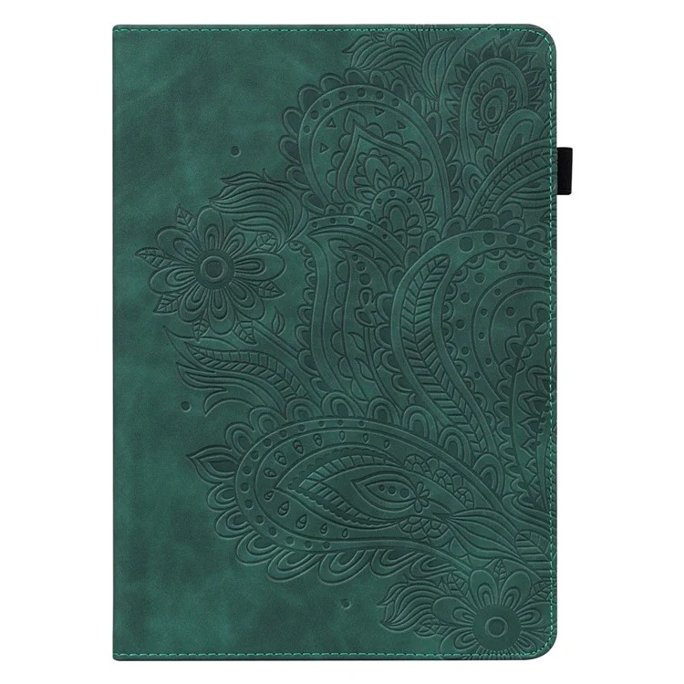 Para Amazon Fire Max 11 PU Leather Tablet Case Card Holder Pattern Imprinted Stand Protective Cover - Verde