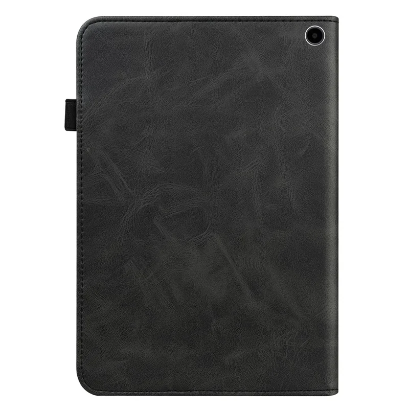 Para a Amazon Fire Max 11 PU Leather Stand Folio Case Line Imprinted Card Slots Tablet Cover - Black