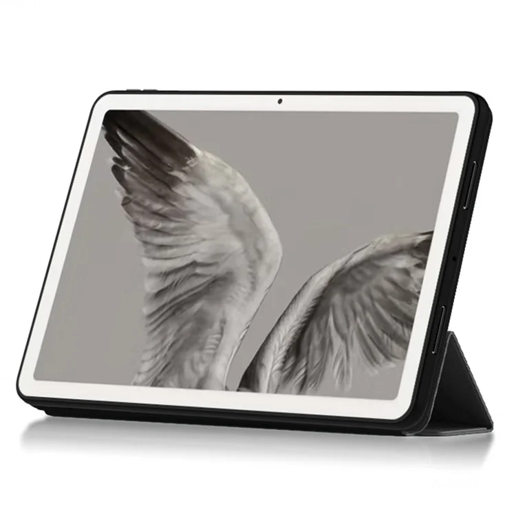 Funda de Tablet de PU Leather + TPU para Google Pixel Tablet, Funda Protectora Plegable de Tres Pliegues - Negro