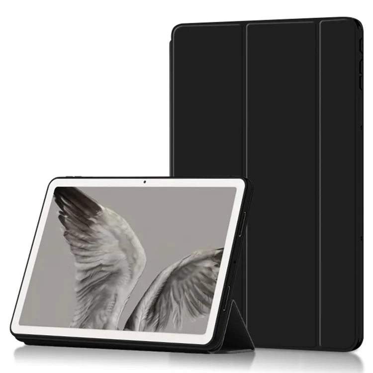 Funda de Tablet de PU Leather + TPU para Google Pixel Tablet, Funda Protectora Plegable de Tres Pliegues - Negro