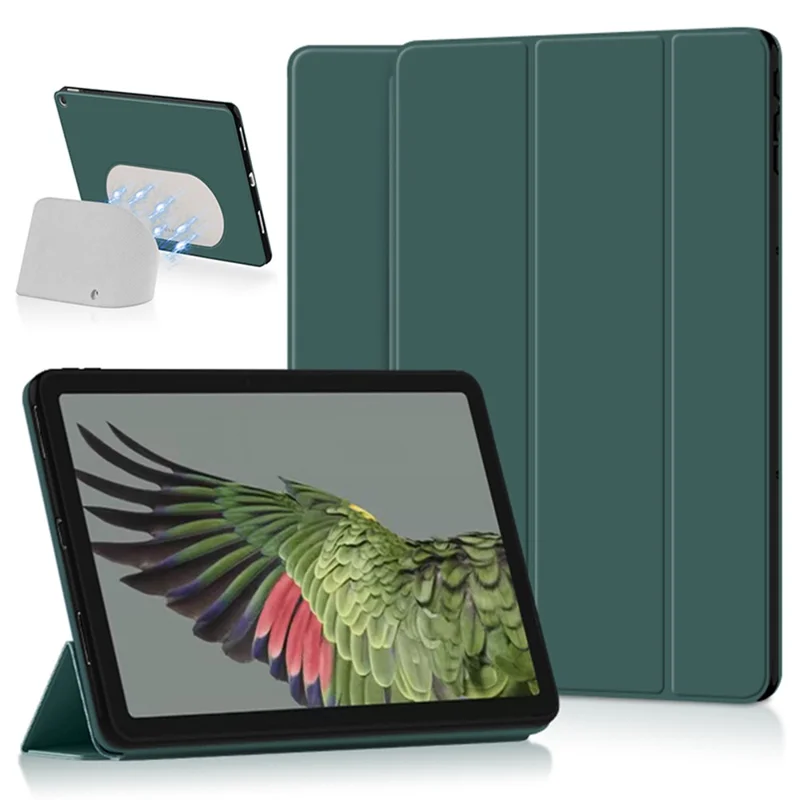 PU Leather + TPU Tablet Case for Google Pixel Tablet , Trifold Stand Protective Tablet Cover - Cyan