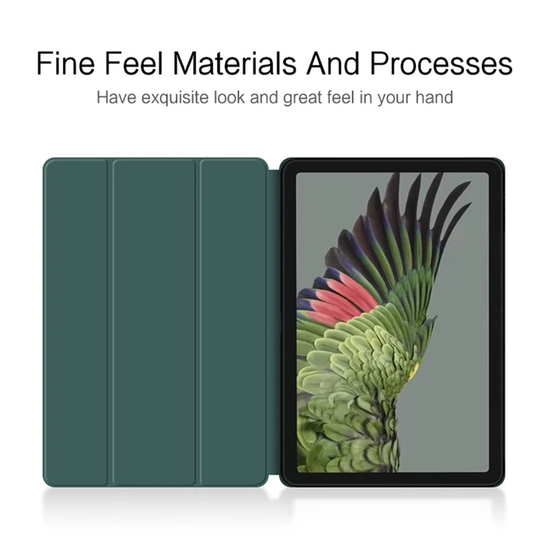 PU Leather + TPU Tablet Case for Google Pixel Tablet , Trifold Stand Protective Tablet Cover - Cyan