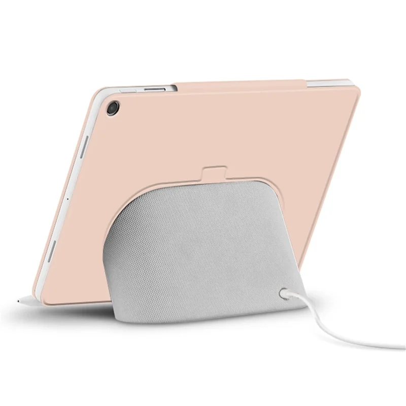 For Google Pixel Tablet Tri-fold Stand Cover PU Leather Magnetic Attachment Tablet Case - Pink