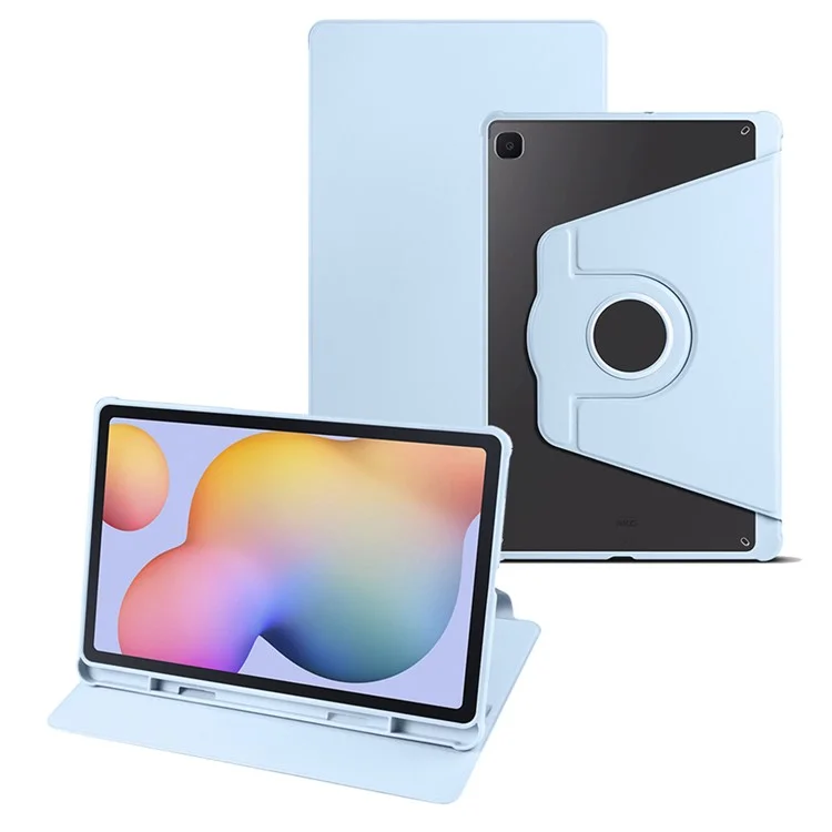 For Samsung Galaxy Tab S6 Lite (2024) / S6 Lite (2022) / S6 Lite (2020) Anti-Drop Tablet Case Stand PU Leather Acrylic Cover - Baby Blue