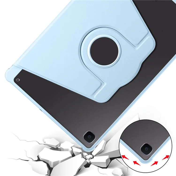 For Samsung Galaxy Tab S6 Lite (2024) / S6 Lite (2022) / S6 Lite (2020) Anti-Drop Tablet Case Stand PU Leather Acrylic Cover - Baby Blue
