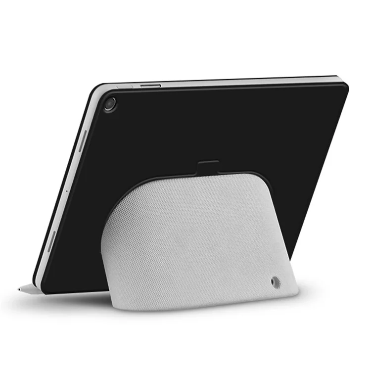 Für Google Pixel Tablet Trifold Stand magnetisches Leder-Tablet-Cover Stifthalter Hülle mit Loch für Ladegerät Lautsprecher Dockingstation - Schwarz