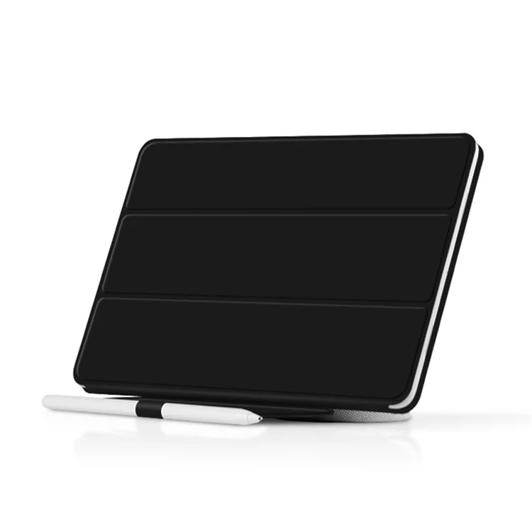 Für Google Pixel Tablet Trifold Stand magnetisches Leder-Tablet-Cover Stifthalter Hülle mit Loch für Ladegerät Lautsprecher Dockingstation - Schwarz