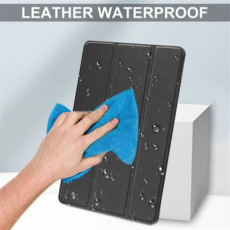 Tri-fold Stand Tablet Case for TCL NxtPaper 10s , PU Leather Cover with Auto Sleep / Wake - Red