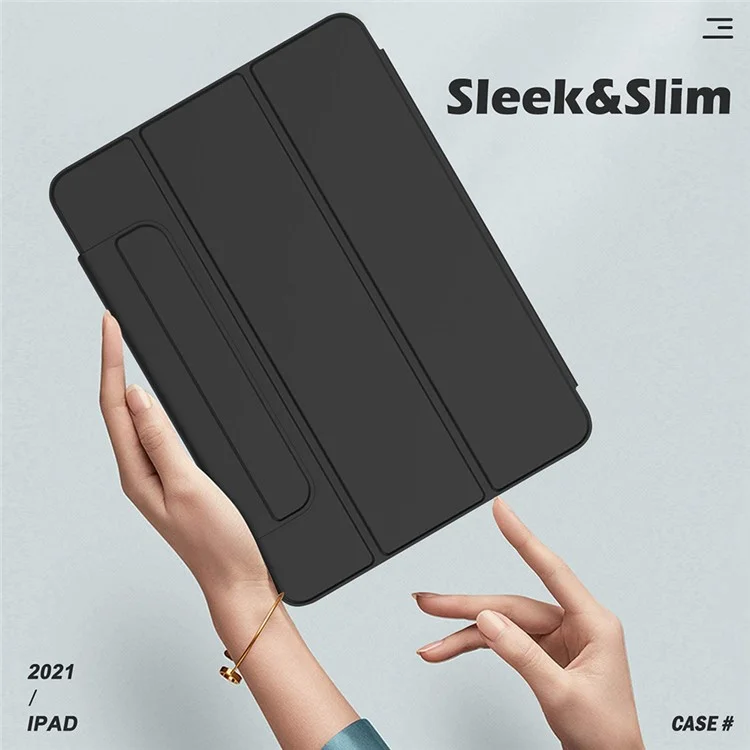 For Google Pixel Tablet Tri-fold Stand Cover PU Leather Magnetic Absorption Smart Tablet Case - Baby Blue
