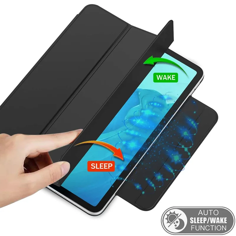 For Google Pixel Tablet Tri-fold Stand Cover PU Leather Magnetic Absorption Smart Tablet Case - Purple