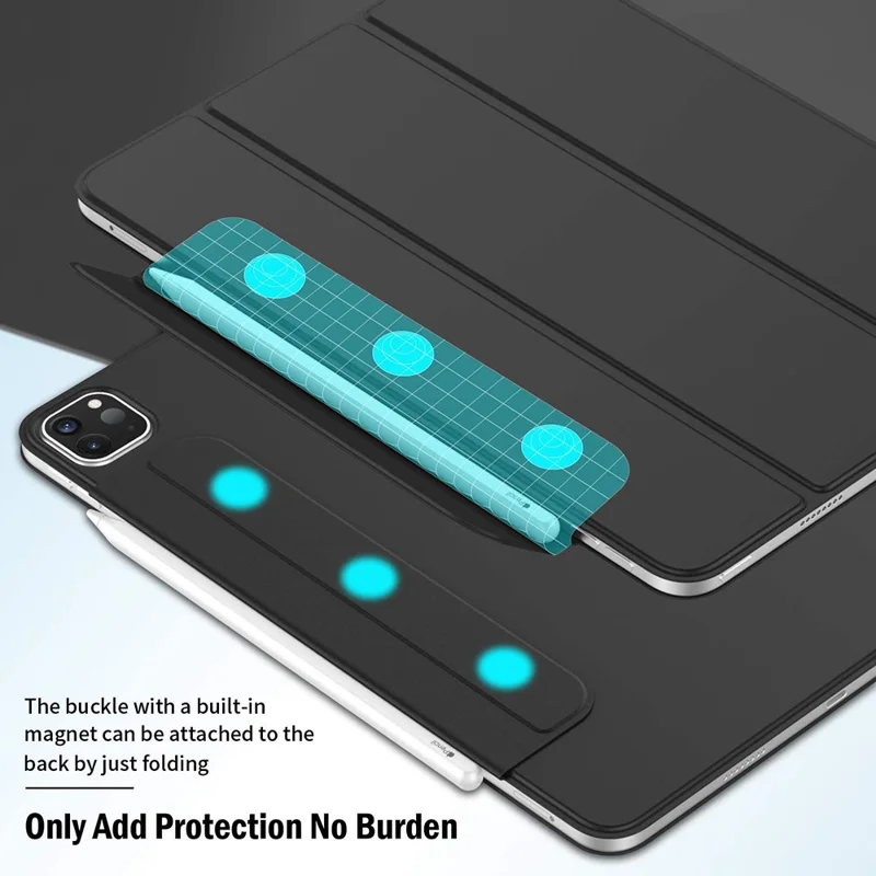 For Google Pixel Tablet Tri-fold Stand Cover PU Leather Magnetic Absorption Smart Tablet Case - Purple