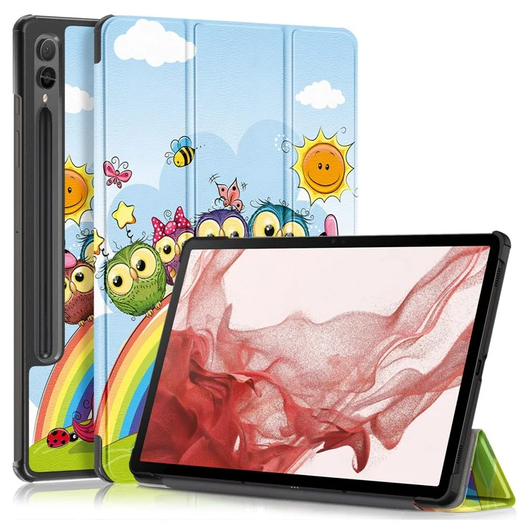 Для Samsung Galaxy Tab S10+ Wi-Fi SM-X820 SM-X826B / Tab S9+ Tri-Fold Stand Cover PU Leather Pattern Printing Smart Tablet Case - Лошадь