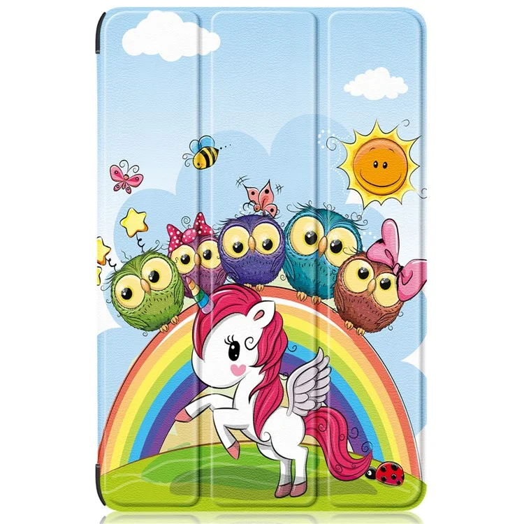 Для Samsung Galaxy Tab S10+ Wi-Fi SM-X820 SM-X826B / Tab S9+ Tri-Fold Stand Cover PU Leather Pattern Printing Smart Tablet Case - Лошадь