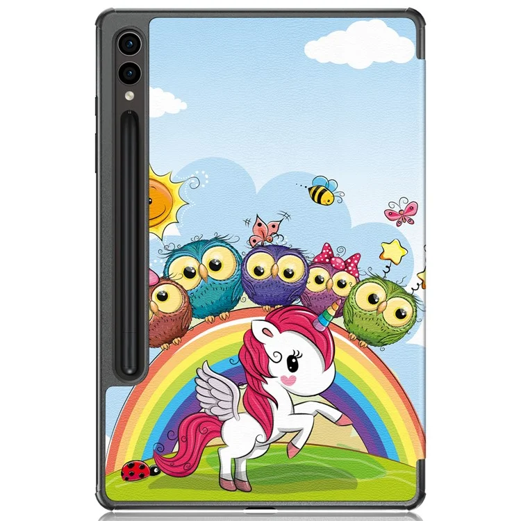 Для Samsung Galaxy Tab S10+ Wi-Fi SM-X820 SM-X826B / Tab S9+ Tri-Fold Stand Cover PU Leather Pattern Printing Smart Tablet Case - Лошадь