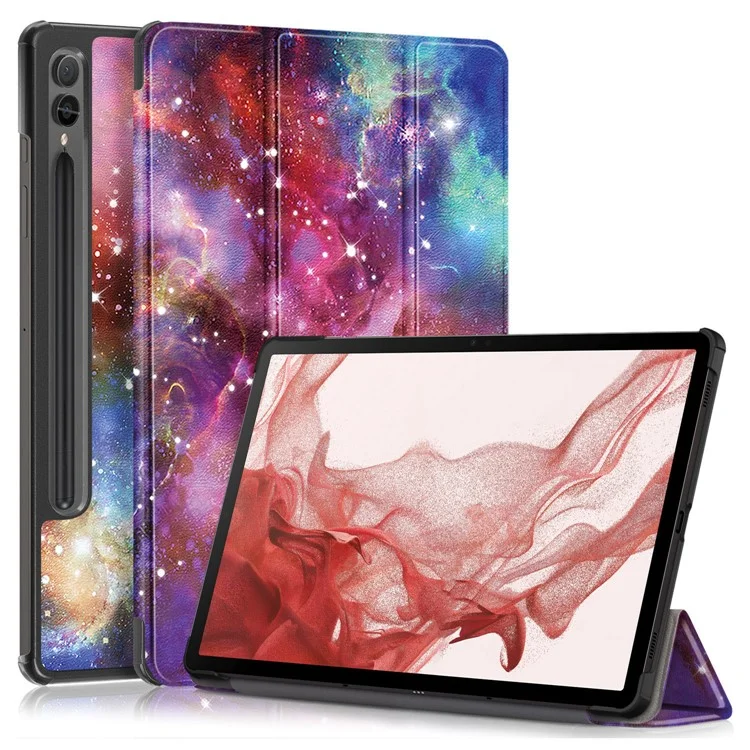 For Samsung Galaxy Tab S10+ Wi-Fi SM-X820 SM-X826B / Tab S9+ Tri-Fold Stand Cover PU Leather Pattern Printing Smart Tablet Case - Galaxy Tab S10+ Wi-Fi SM-X820 SM-X826B / 
