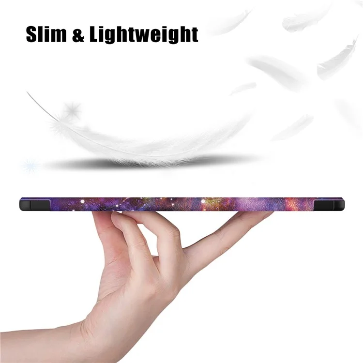 For Samsung Galaxy Tab S10+ Wi-Fi SM-X820 SM-X826B / Tab S9+ Tri-Fold Stand Cover PU Leather Pattern Printing Smart Tablet Case - Galaxy Tab S10+ Wi-Fi SM-X820 SM-X826B / 
